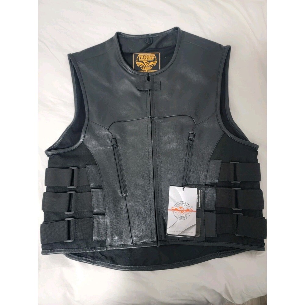 Milwaukee Leather Men's Swat Style Zipper Front Vest Size XL